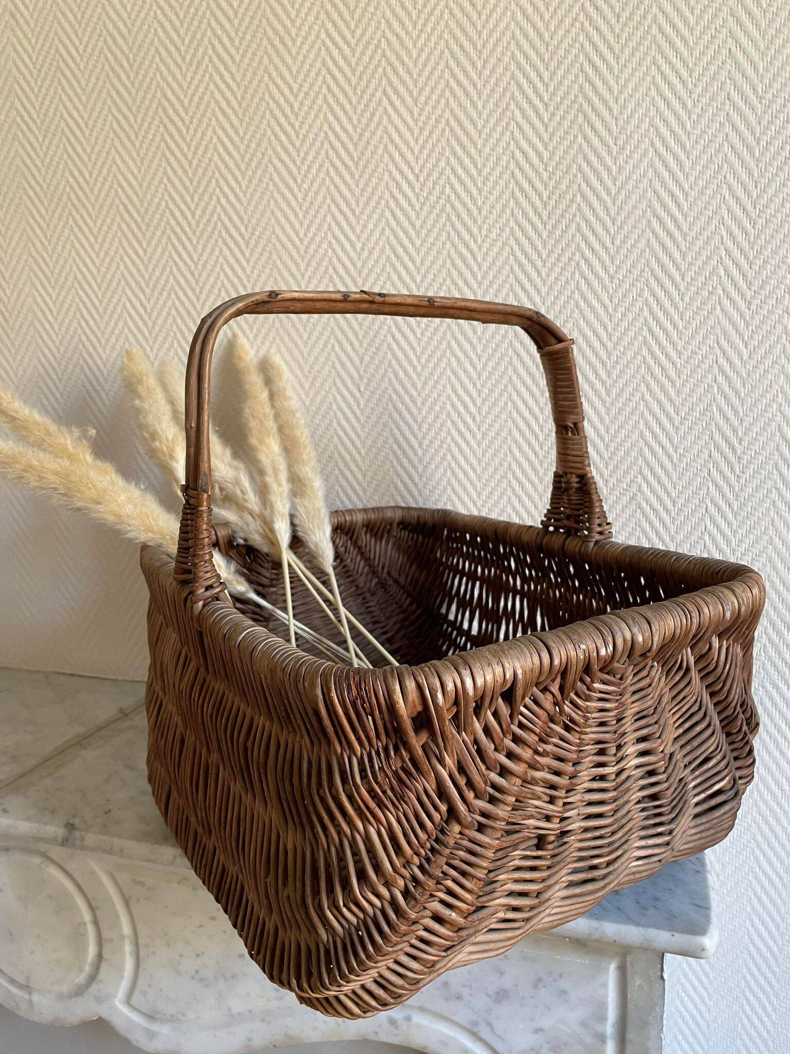 Brown wicker basket