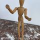 Articulated drawing puppet, wooden mannequin, drawing accessory, vintage French, window decor