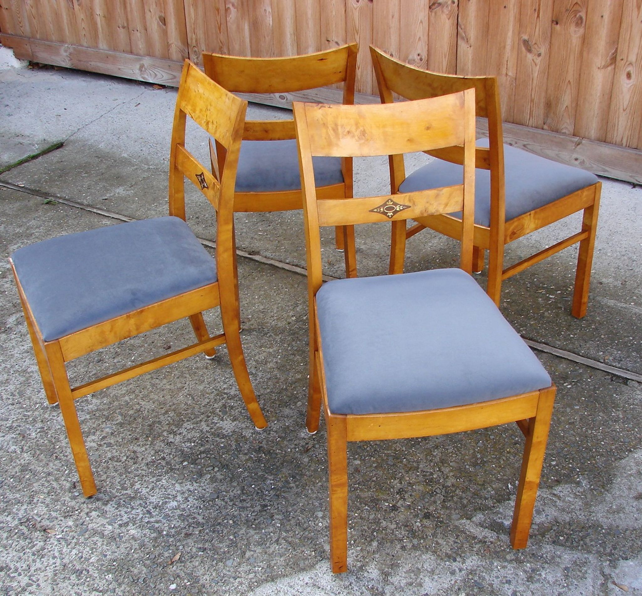 Set of 4 art deco chairs, 1940s