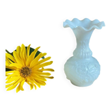 Small white milk glass vase