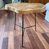 Pedestal table, solid wood side table