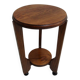 Art Deco oak round sidetable