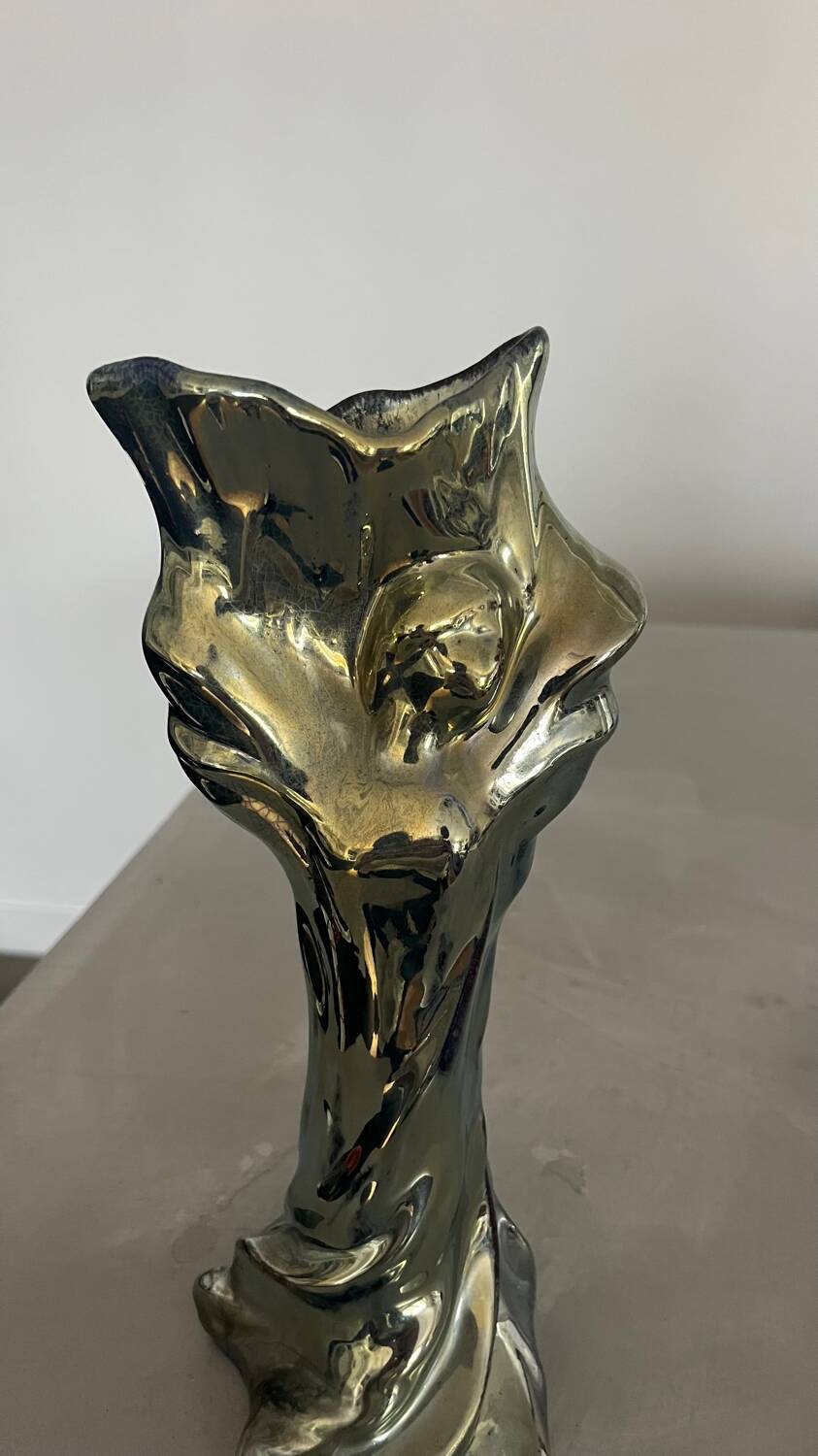 Vase en céramique églomisé