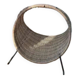 Vintage wicker rattan basket