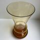 Vase diabolo en verre ambré années 70