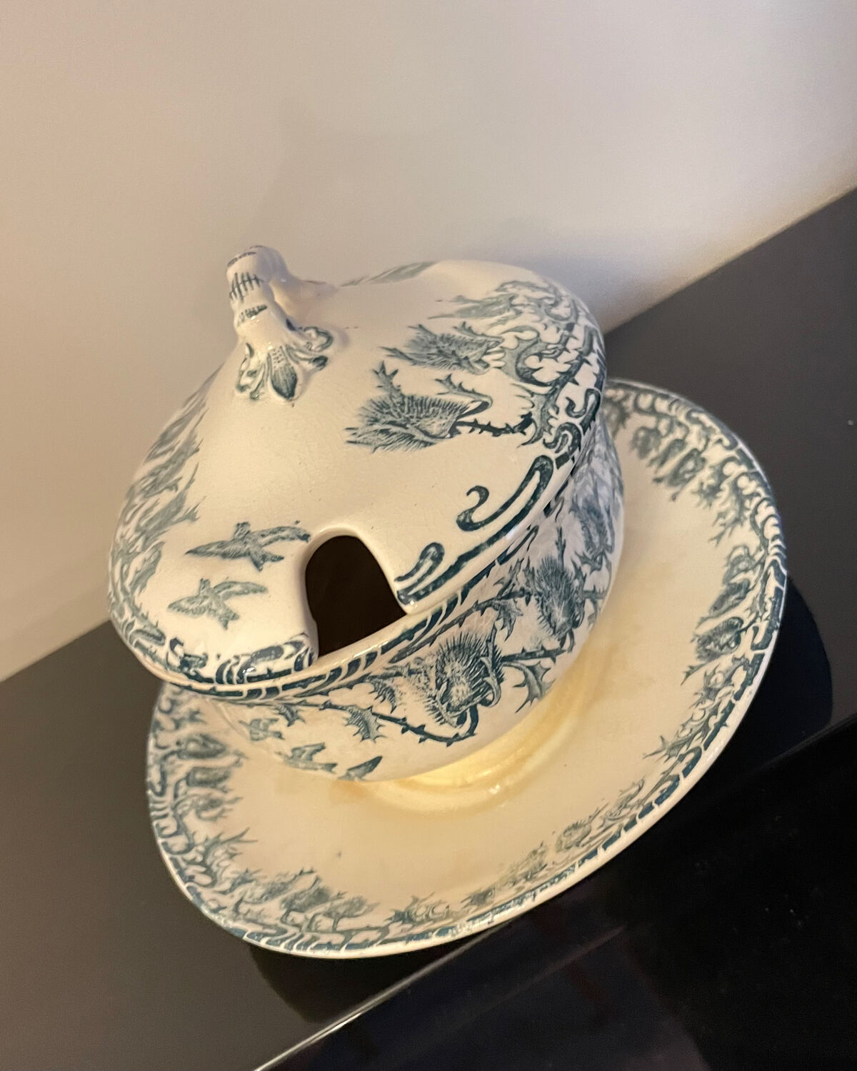 Longwy Ironstone Gravy Boat with Lid, Richelieu Model