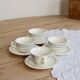 Vintage ceramic coffee cups Salins geometric pattern