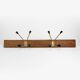 Wall coat rack with golden metal hooks from the 60s
