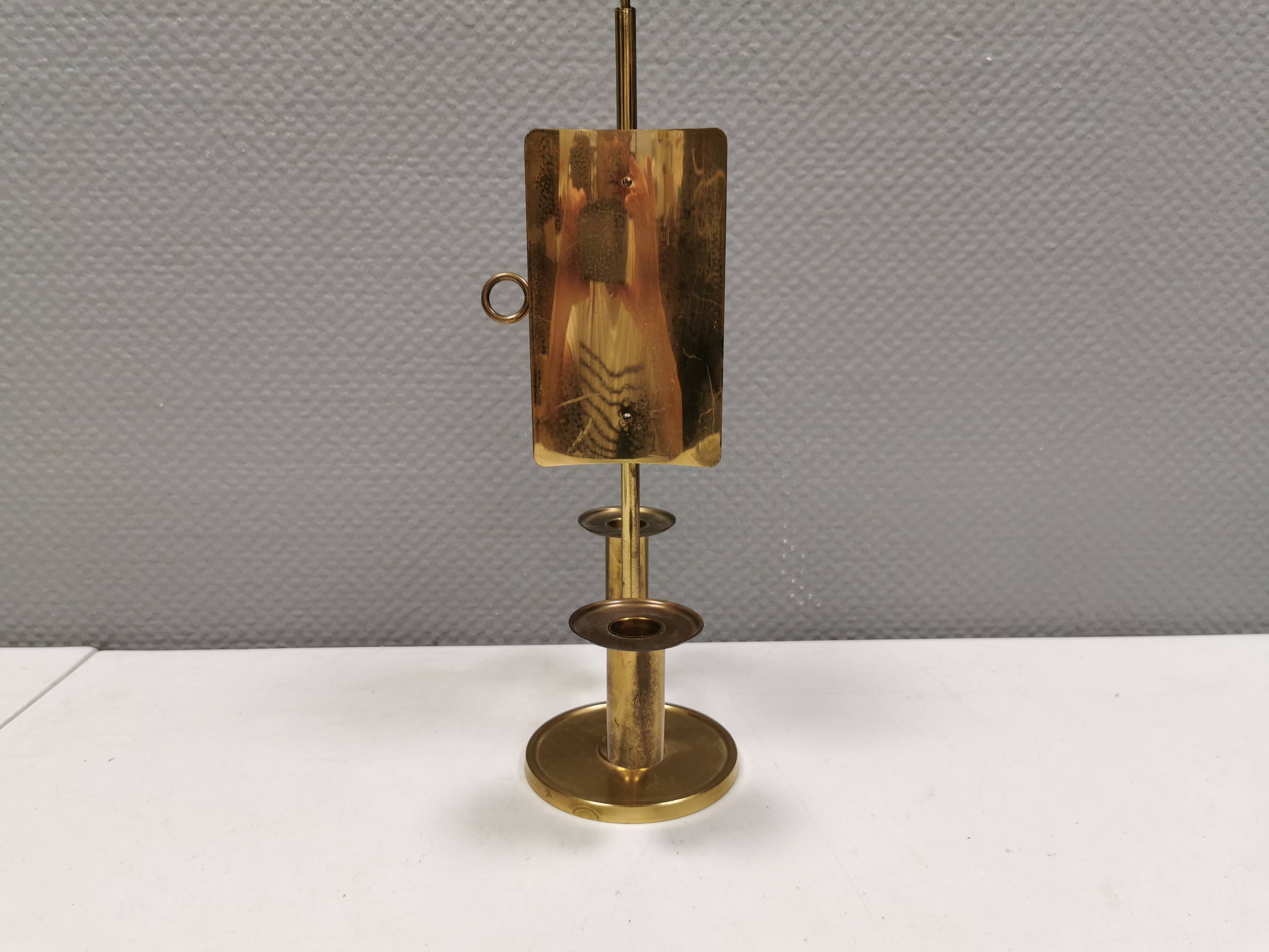 Danish double candle holder in solid brass 1960-70s.