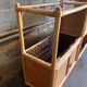 Bookcase, cannage in 3 modules and smoked glass trays - 70s