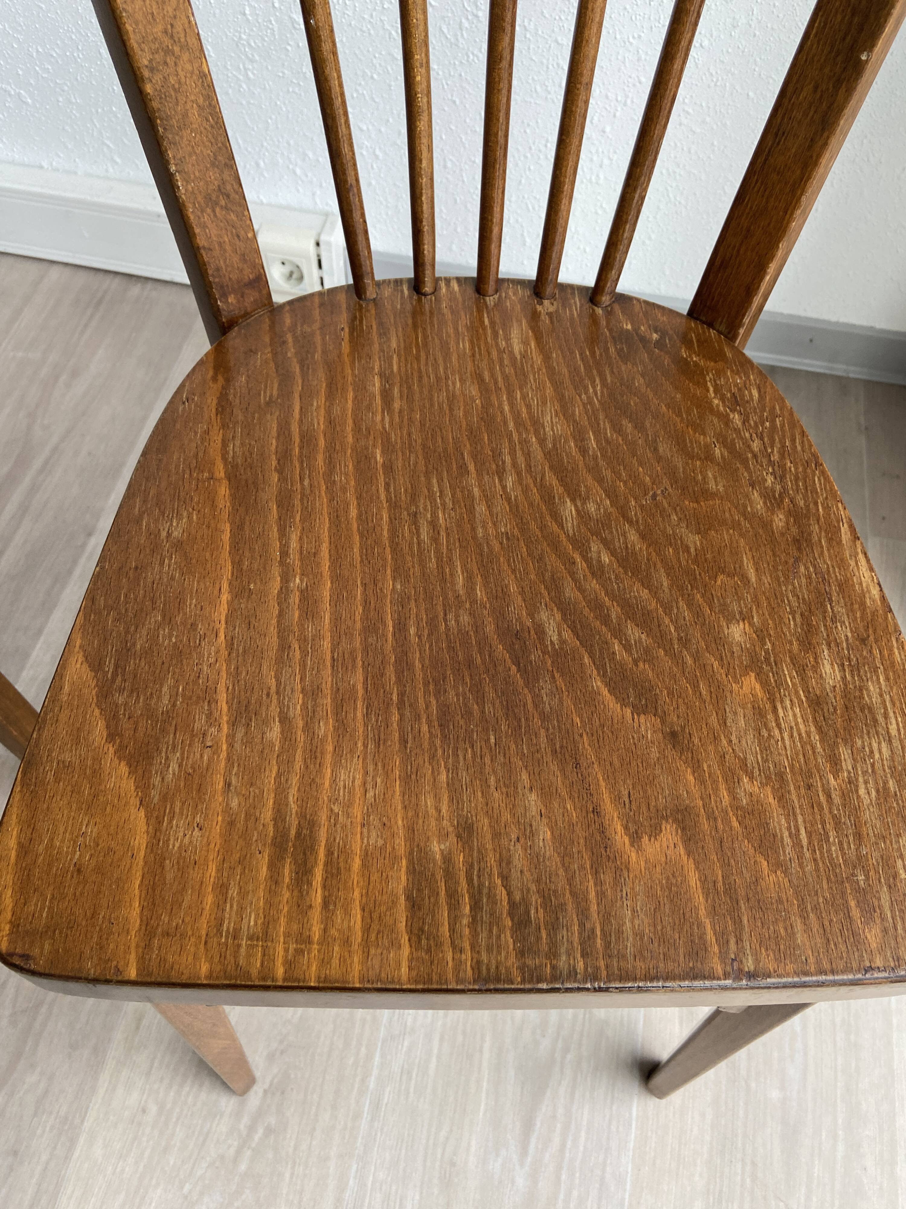 pair of bistro chairs Baumann 60s model Nr 12 Fanett