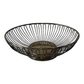 Jardinière filaire en métal argenté design vintage élégant