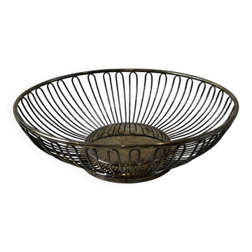 Jardinière filaire en métal argenté design vintage élégant