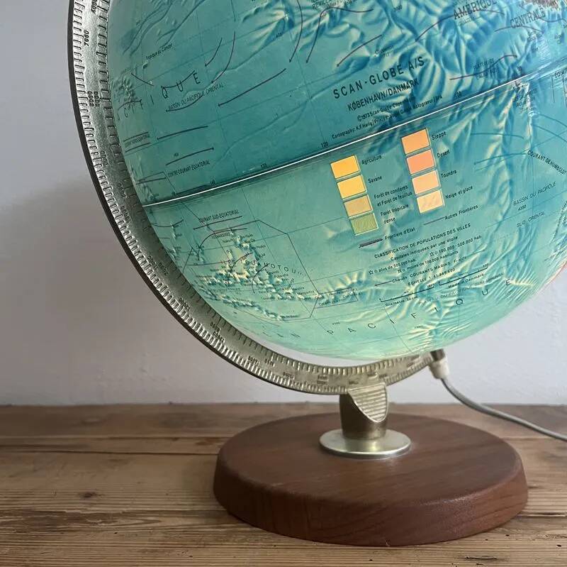 Vintage illuminated globe