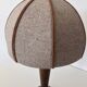 Wooden bedside lamp with a dome wool lampshade Mid Century