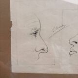 Old Engraving 19th Century Framed Anatomy Nose Mouth Plate Head Morphology