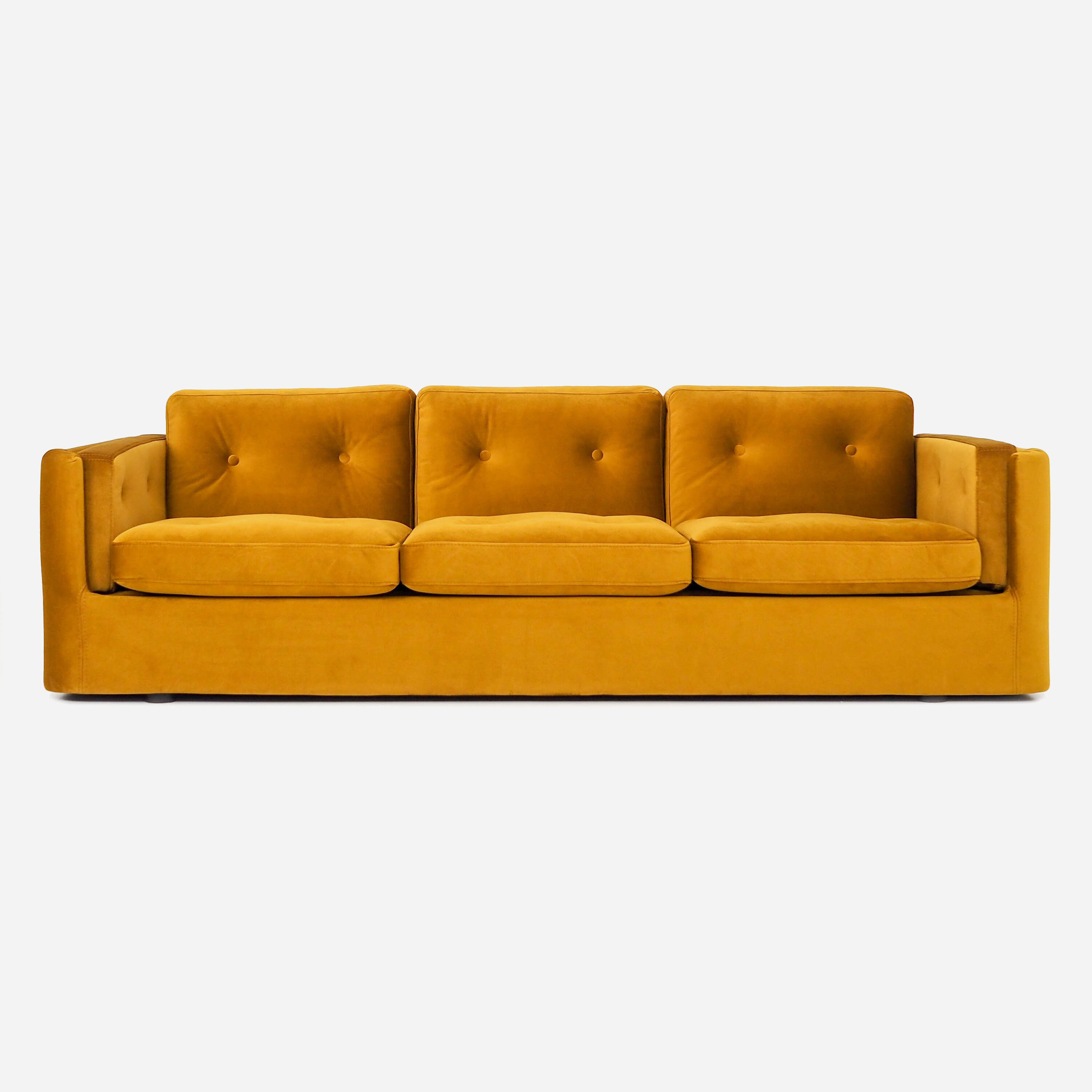 Sofa bergen mustard velour, scandinavian design