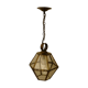 Chandelier lantern brass hexagonal vintage glass plates