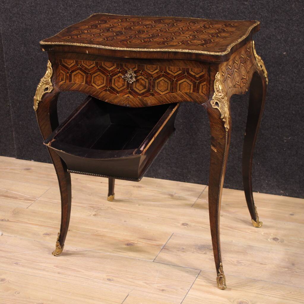 19th Century Napoleon III Inlaid Sewing Table