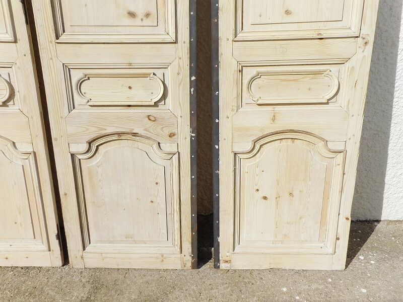 Set of 6 interior doors in fir of the nineteenth century