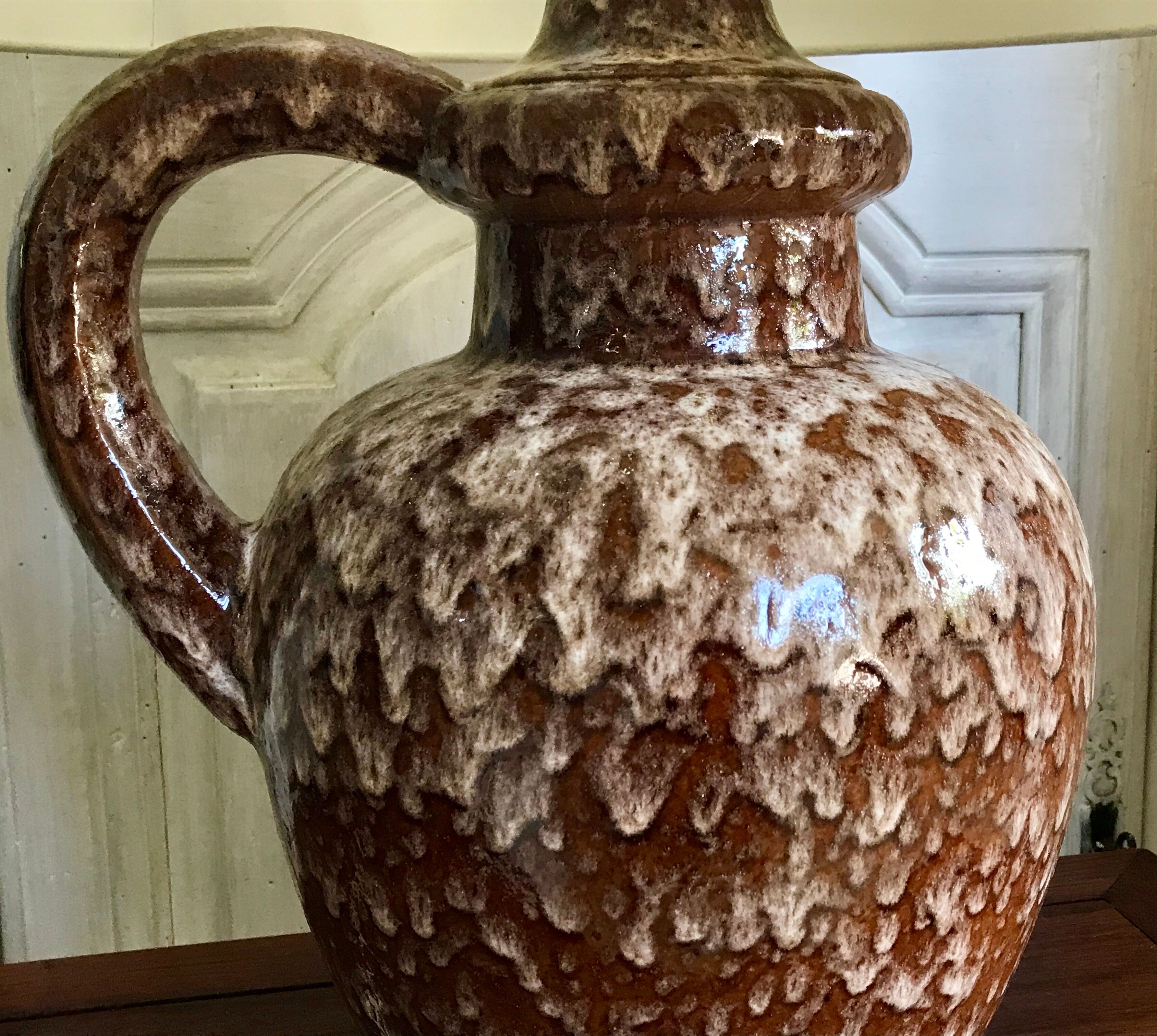 Vintage enamelled ceramic lamp