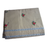 old embroidered metis linen sheet