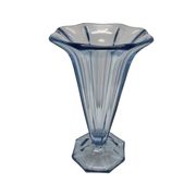 Vase Art Déco en forme de tulipe bleue