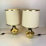 Pair of Italian Brass Table Lamp, 1970s