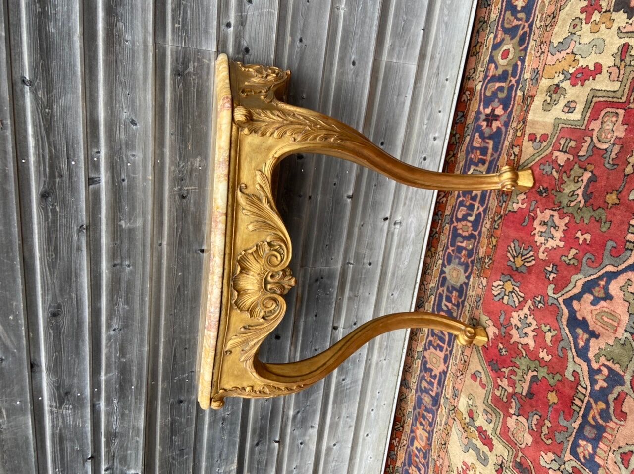 Gilded Wooden Console Louis XV Style