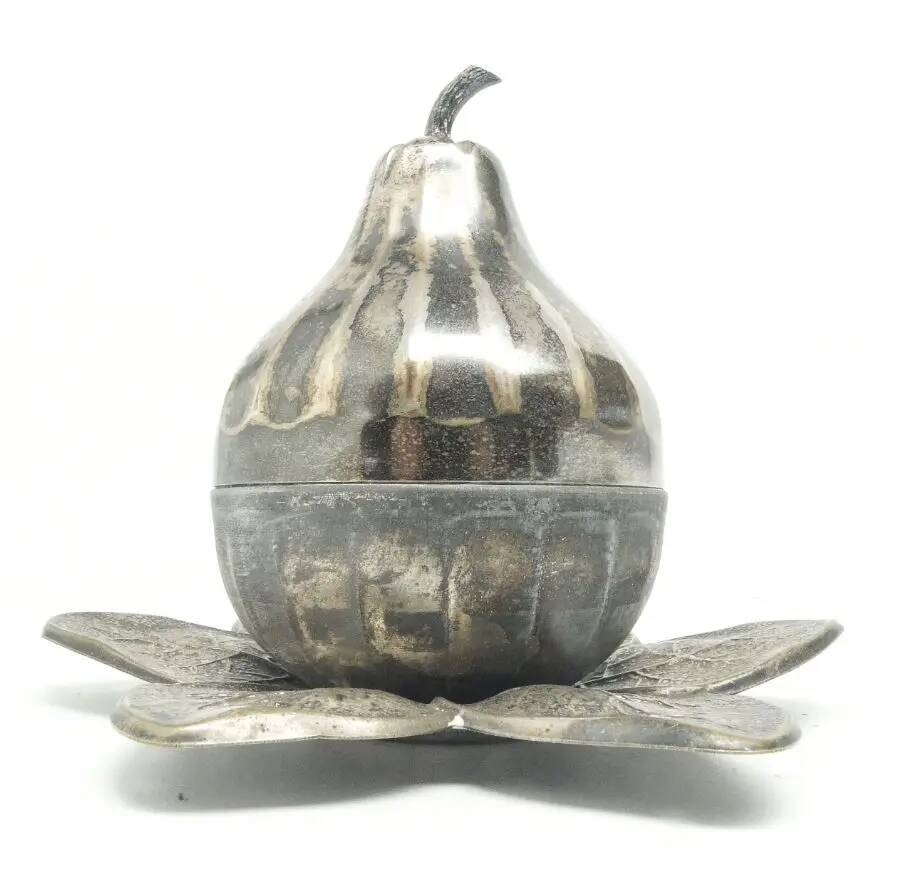 Sugar bowl, Art Deco, silver-plated brass, Szandrik, Hungary, 1930s