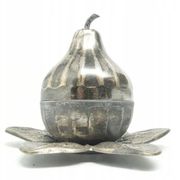 Sugar bowl, Art Deco, silver-plated brass, Szandrik, Hungary, 1930s