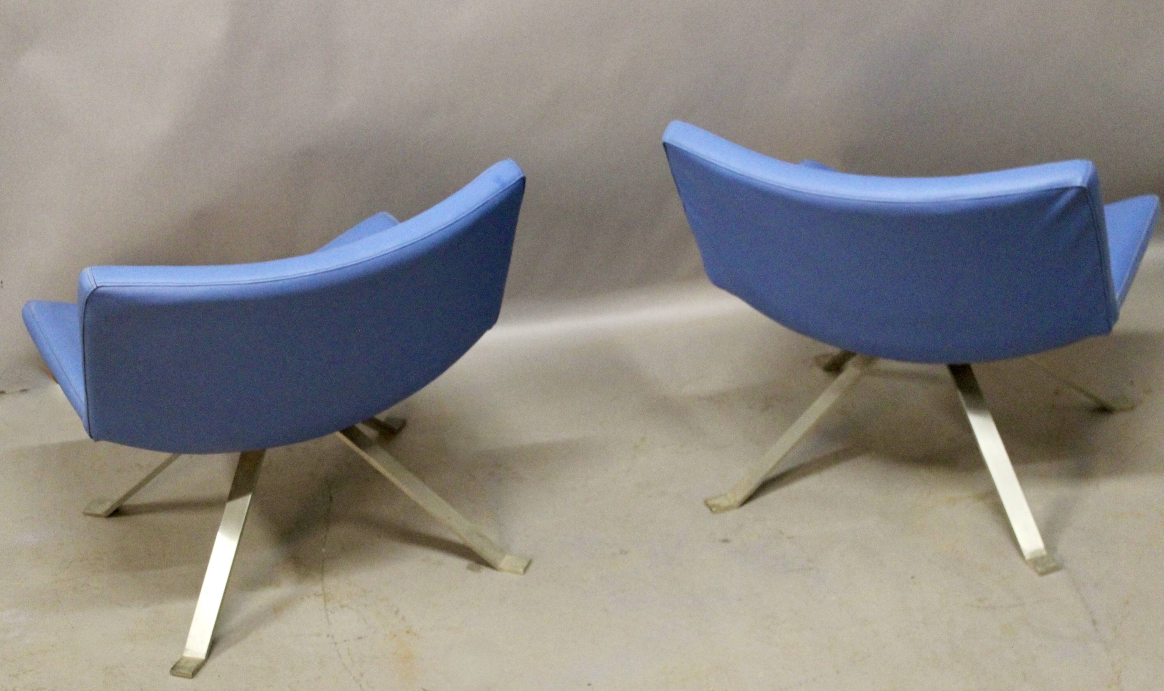 Pair of Kesterport Skai Blue Designer Armchairs