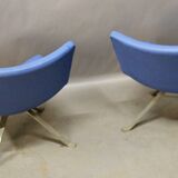 Paire De Fauteuils Design Kesterport Skai Bleu