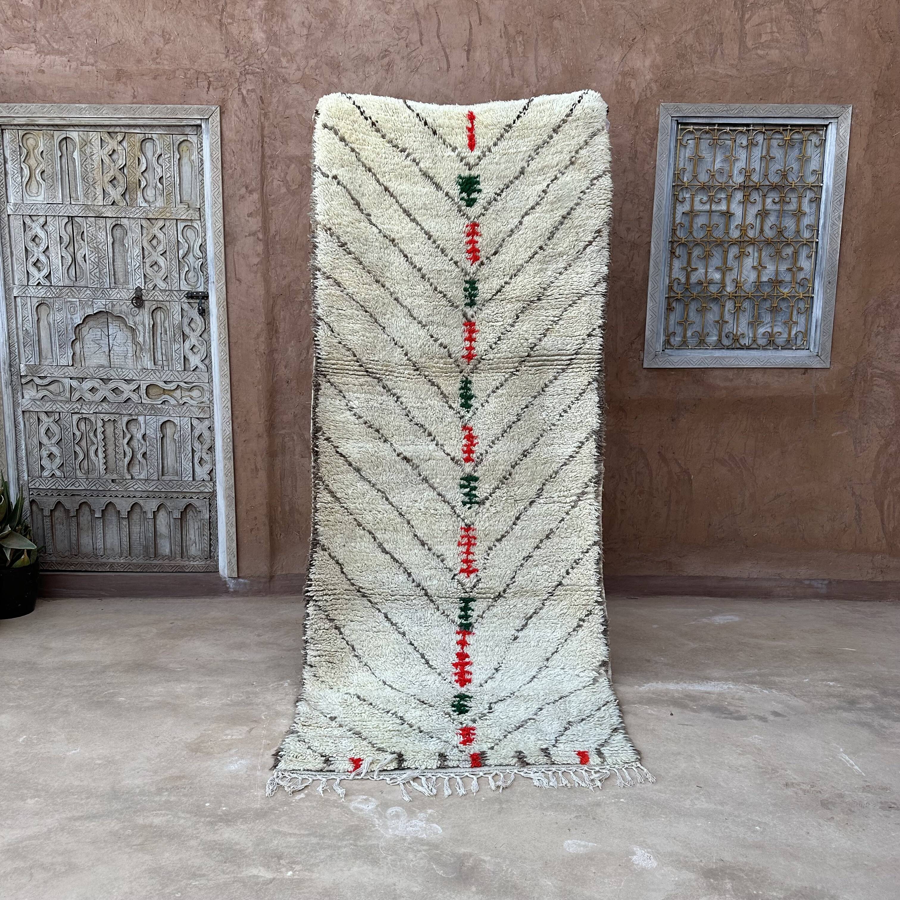 Tapis marocain beige - 103 x 253 cm