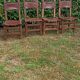 Lot 4 chaises espagnoles en cuir et bois