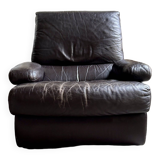 Brown leather armchair
