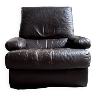 Brown leather armchair