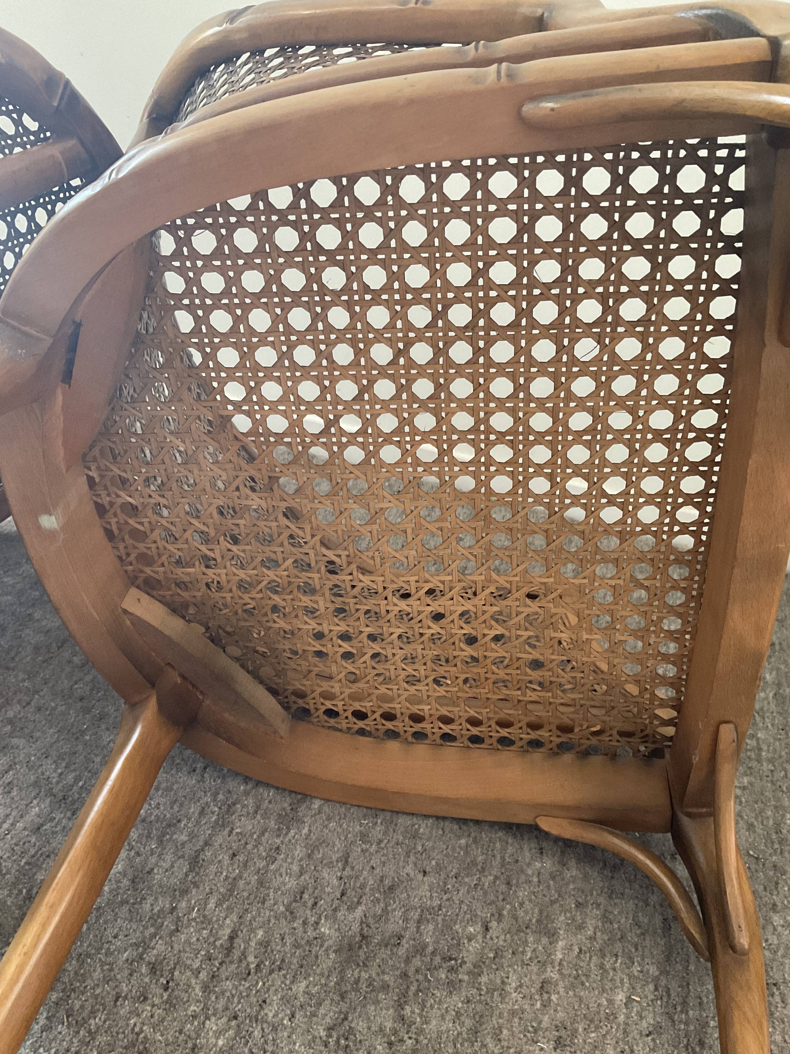 Pair of canned armchairs from the 50s and 60s