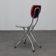 Set of 4 Postmodern Folding Chairs in Chrome and Wool, Italy, 1990s