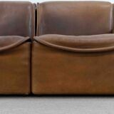 Modular De Sede Sofa DS-12 in cognac leather, 70s