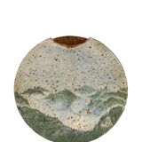 Pierre Devie, Mid-century modern green ceramic solifleur vase, France 1980