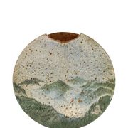 Pierre Devie, Mid-century modern green ceramic solifleur vase, France 1980