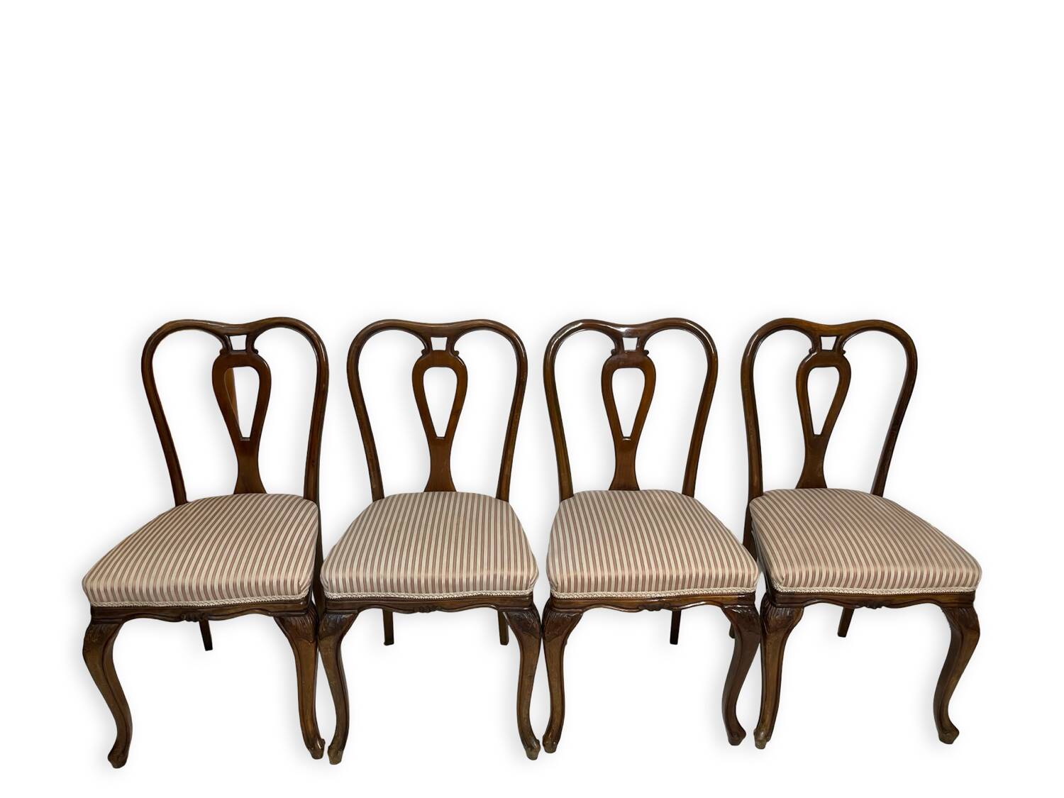 4 chaises de salle à manger en noyer, années 1950.
