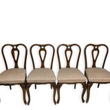 4 chaises de salle à manger en noyer, années 1950.