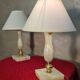 pair of onyx marble lamps, bedside, table, 1960s-70s, new electrical fittings 30x20