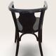Curved black lacquered wooden armchair in Thonet style