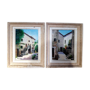 Serie de 2 tableaux Ruelles Provinciales