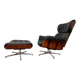 XL Extraordinary design Bent plywood Lounge Chair and Ottoman in rosewood -1960s