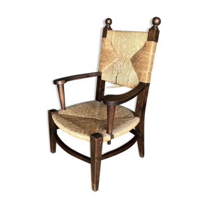 fauteuil en chêne paille