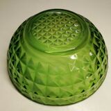 Plat en verre vert XXème siècle vintage